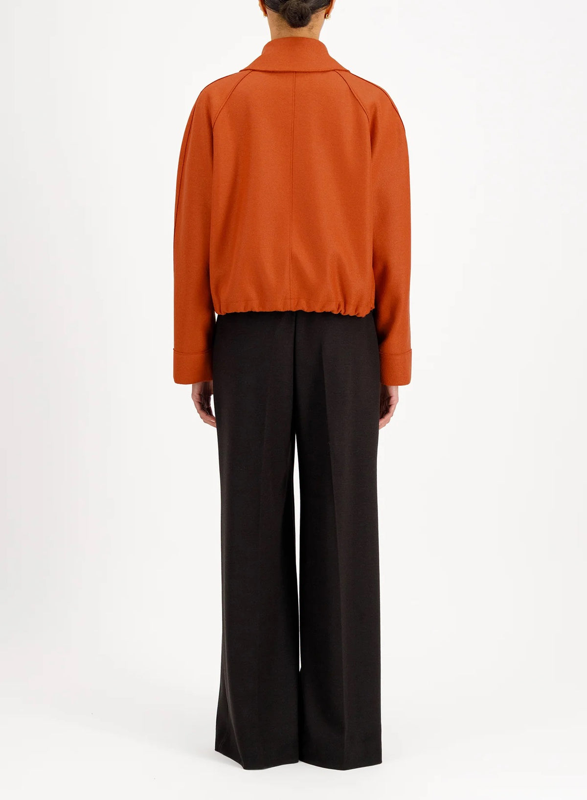 Harris Wharf Raglan Drawstring Jacket Rust