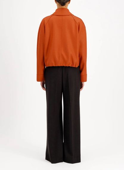 Harris Wharf Raglan Drawstring Jacket Rust