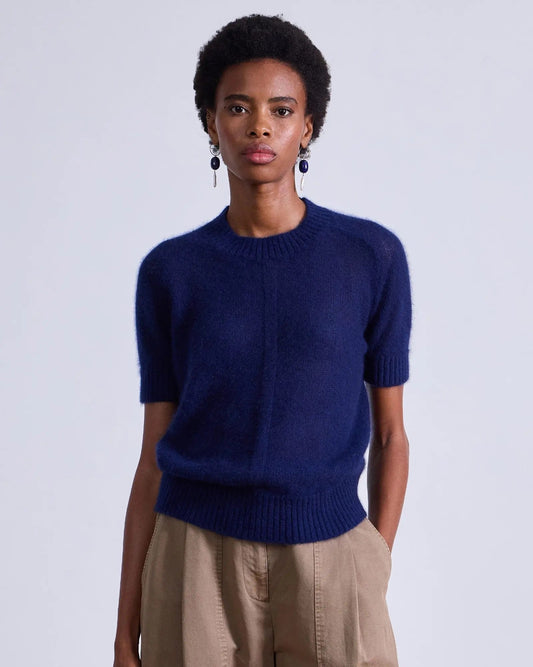 Apiece Apart Softest Silk Cashmere Tee Navy-Apiece Apart-Thistle Hill