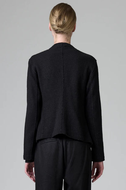 Transit V-neck Wool Jacket in Black-Transit-Thistle Hill