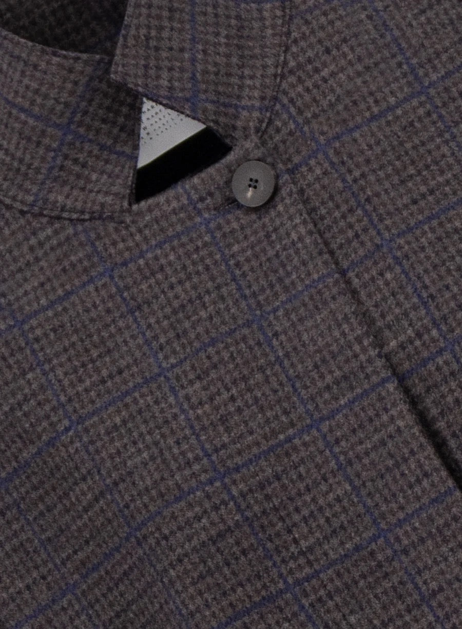 Harris Wharf/ Loro Piana Raglan Cape Grey & Brown