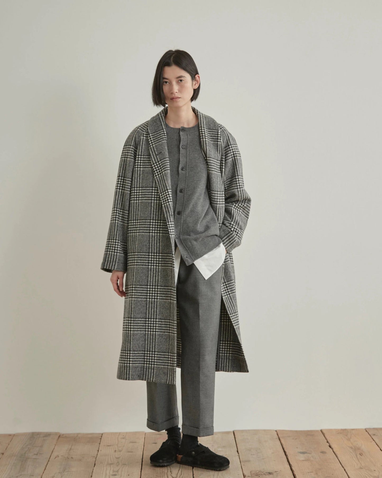 Nicholson & Nicholson My Robe Coat Grey Check-Nicholson & Nicholson-Thistle Hill