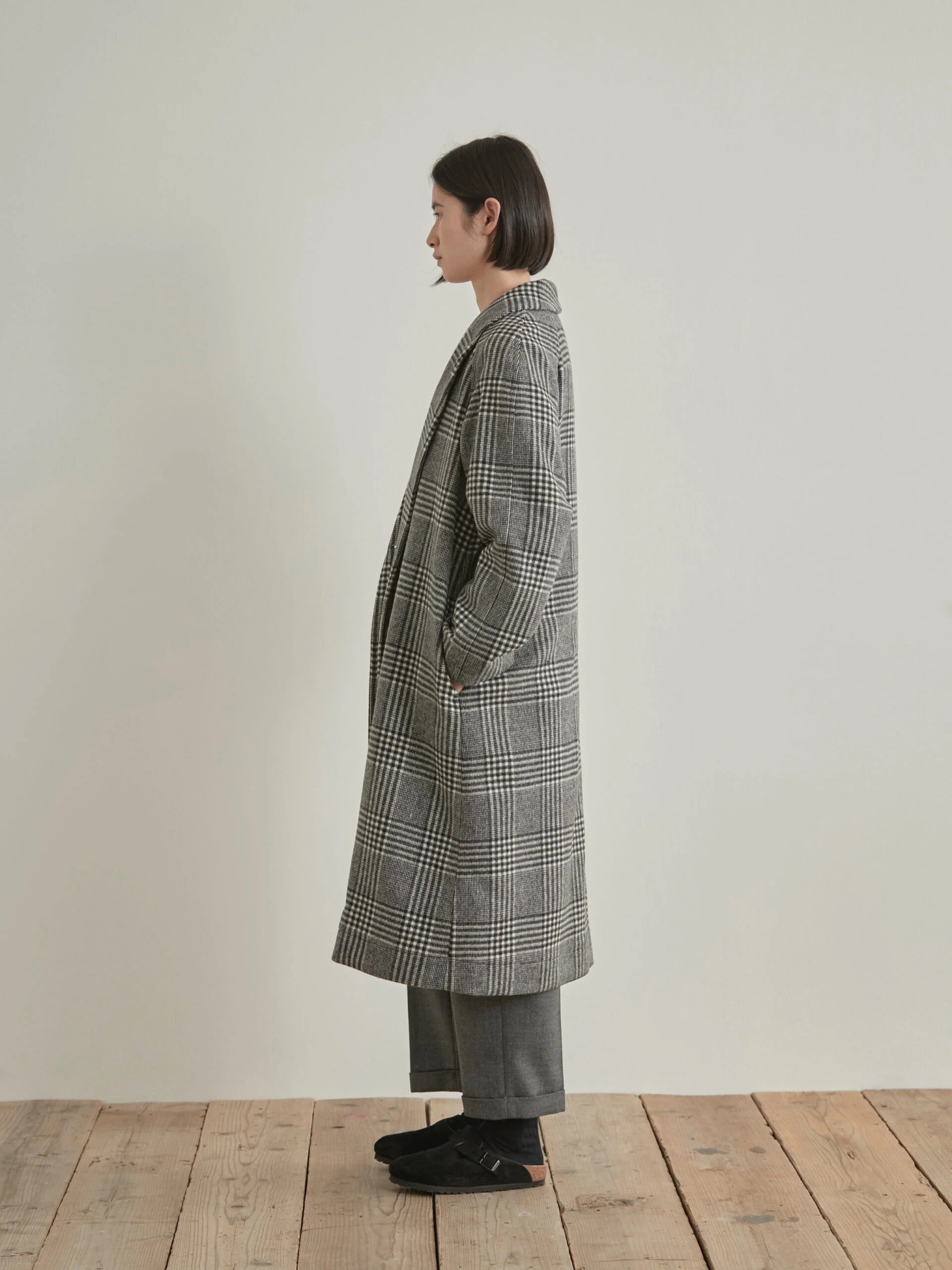 Nicholson & Nicholson My Robe Coat Grey Check-Nicholson & Nicholson-Thistle Hill