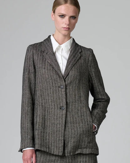 Transit Regular Fit Jacket in Herringbone Stretch Wool Blend Taupe-Transit-Thistle Hill