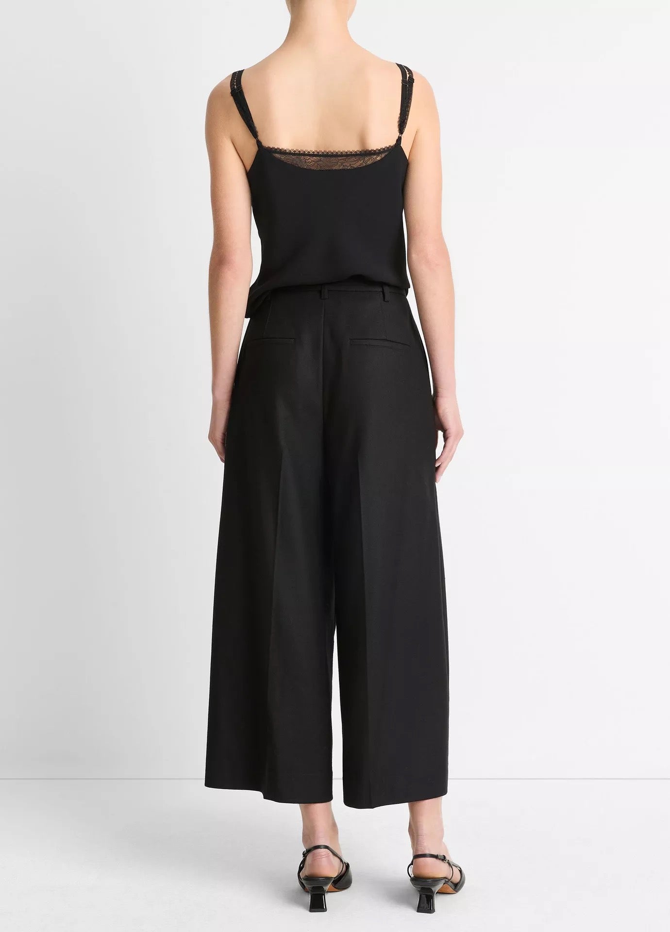 Vince Mid Rise Brushed Flannel Culotte Black-Vince-Thistle Hill