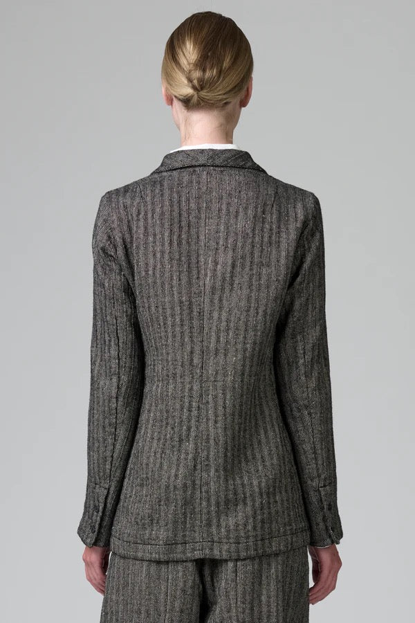 Transit Regular Fit Jacket in Herringbone Stretch Wool Blend Taupe-Transit-Thistle Hill