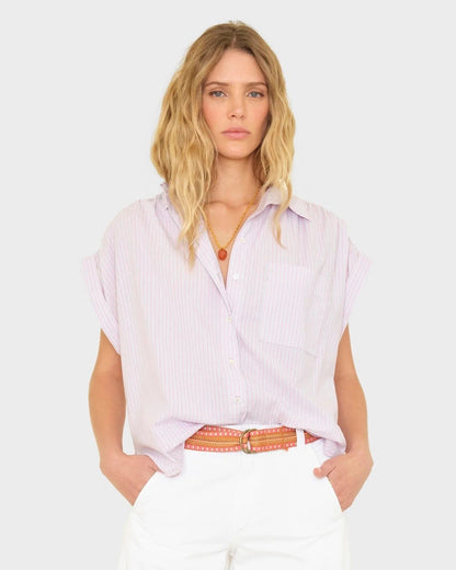 Xirena Lexi Shirt Grey Gem-Xirena-Thistle Hill