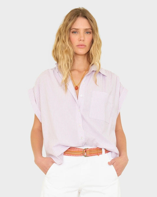 Xirena Lexi Shirt Grey Gem-Xirena-Thistle Hill