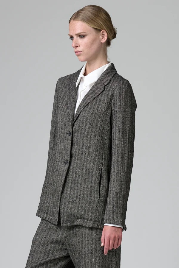 Transit Regular Fit Jacket in Herringbone Stretch Wool Blend Taupe-Transit-Thistle Hill