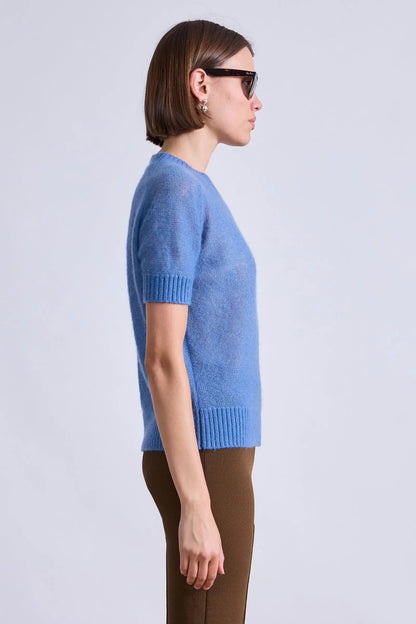 Apiece Apart Softest Silk Cashmere Tee Blue Fog-Apiece Apart-Thistle Hill