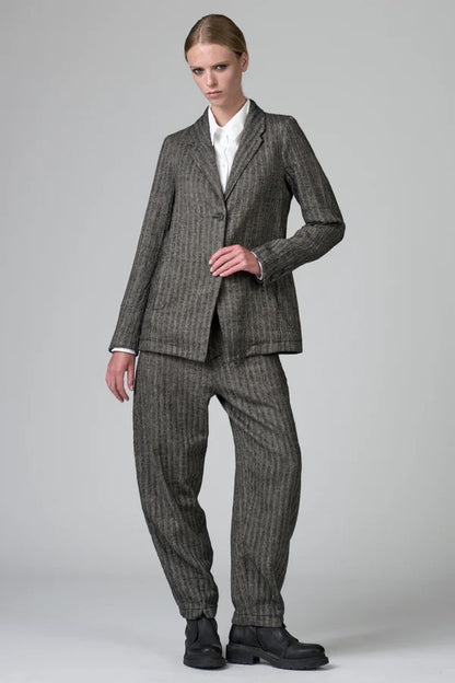 Transit Regular Fit Jacket in Herringbone Stretch Wool Blend Taupe-Transit-Thistle Hill