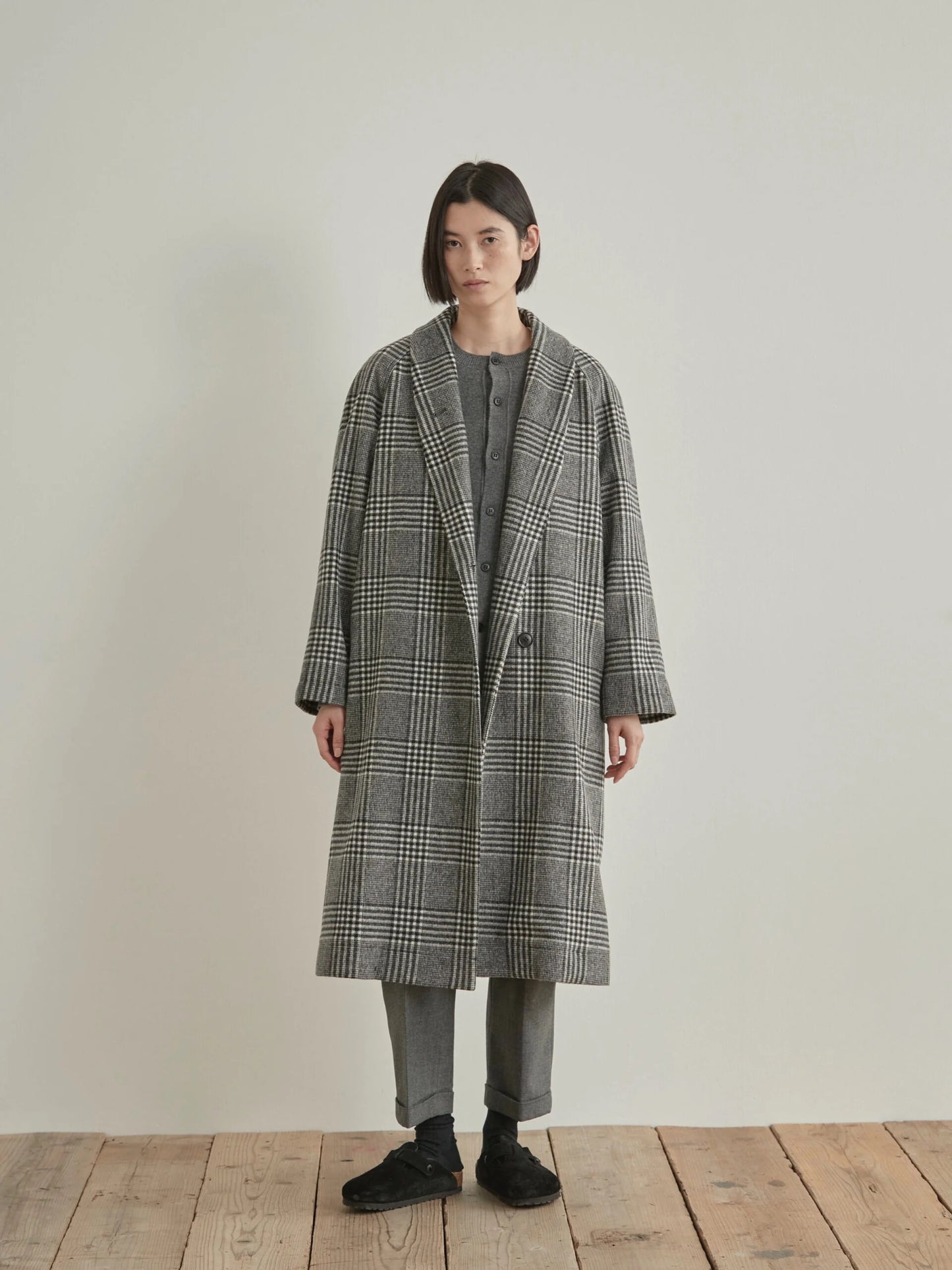 Nicholson & Nicholson My Robe Coat Grey Check-Nicholson & Nicholson-Thistle Hill