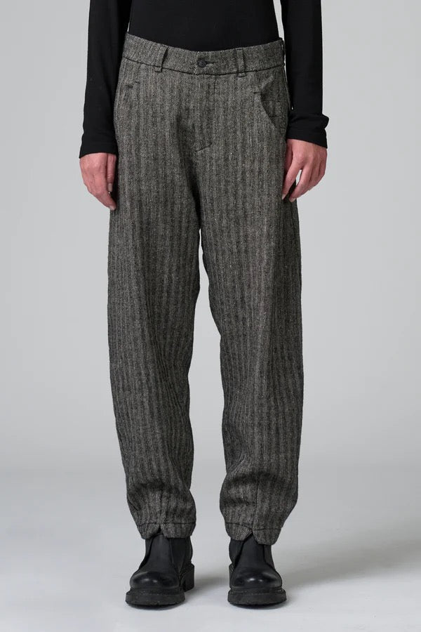 Transit Comfort Fit Trousers in Herringbone Stretch Wool Blend Taupe-Transit-Thistle Hill