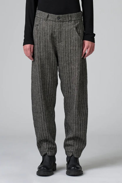 Transit Comfort Fit Trousers in Herringbone Stretch Wool Blend Taupe-Transit-Thistle Hill