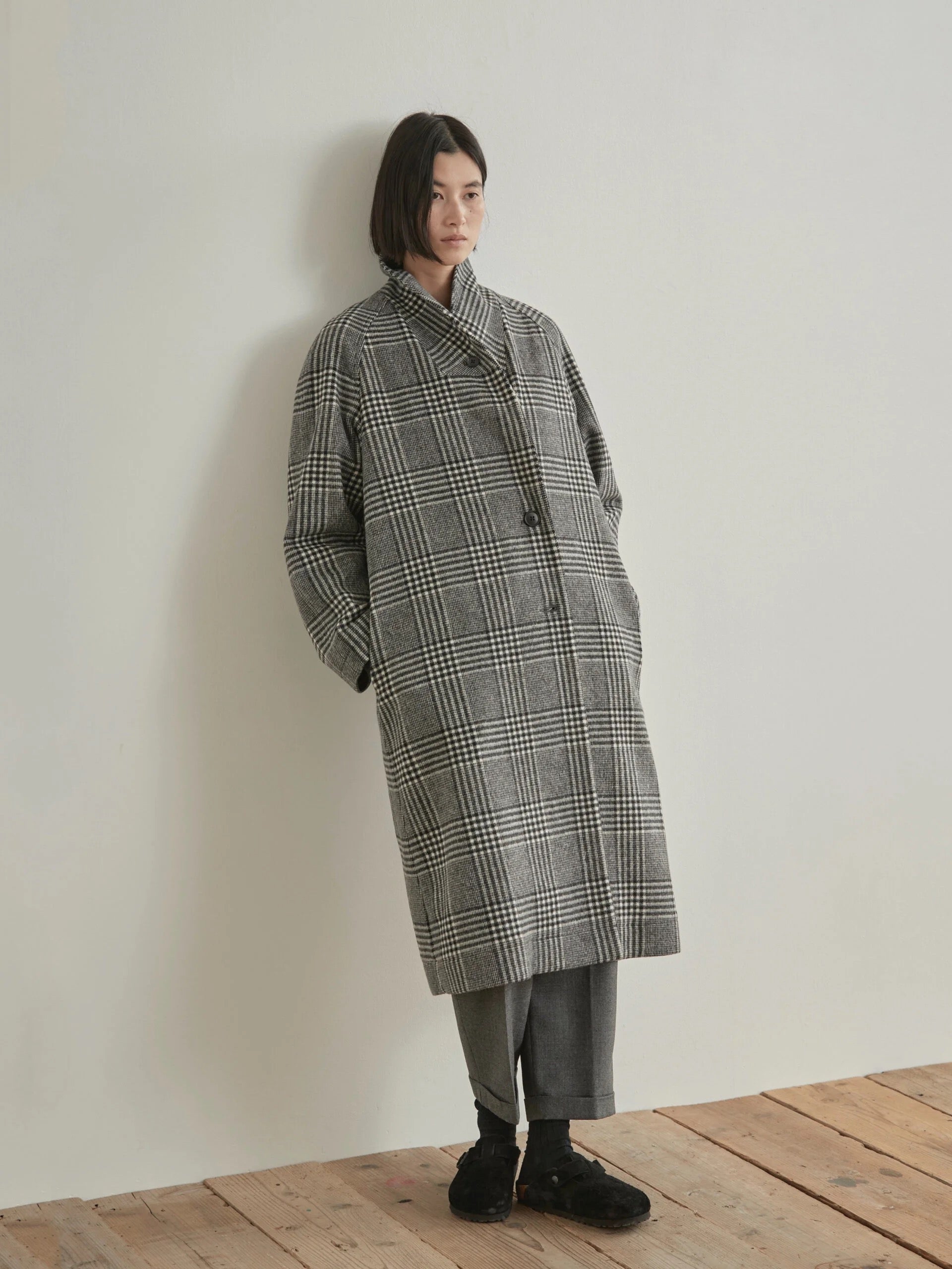 Nicholson & Nicholson My Robe Coat Grey Check-Nicholson & Nicholson-Thistle Hill