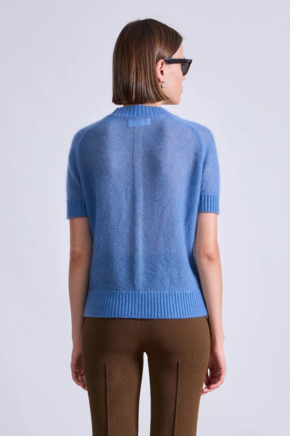 Apiece Apart Softest Silk Cashmere Tee Blue Fog-Apiece Apart-Thistle Hill