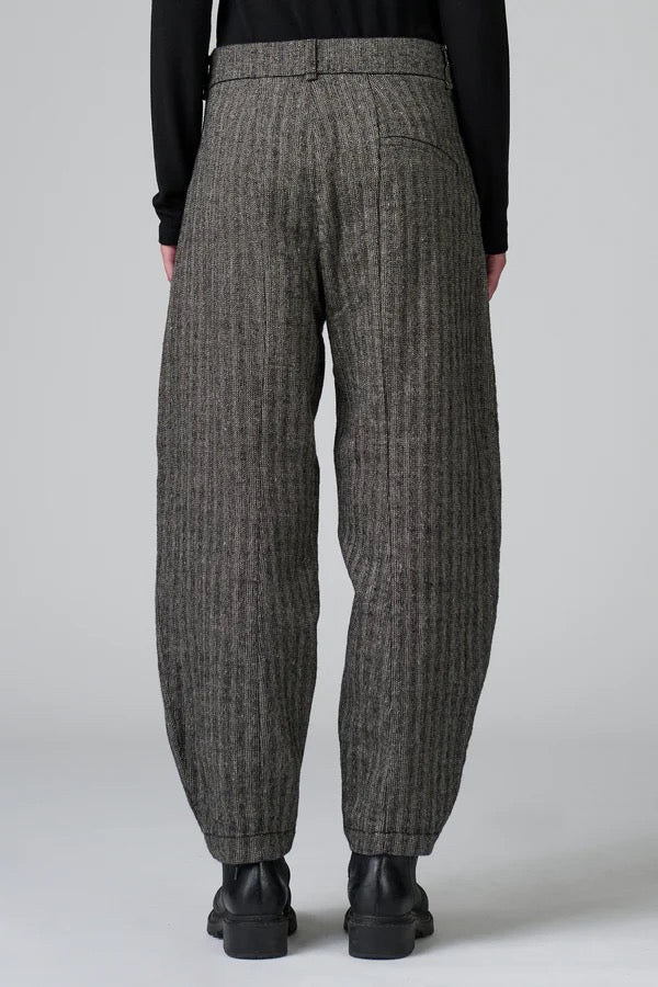 Transit Comfort Fit Trousers in Herringbone Stretch Wool Blend Taupe-Transit-Thistle Hill