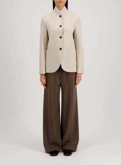 Harris Wharf London High Collar Blazer Cashmere Blend Almond-Harris Wharf London-Thistle Hill