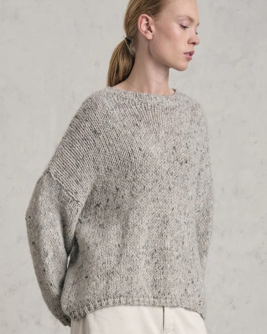 Transit Round Neck Light Grey Jumper-Transit-Thistle Hill