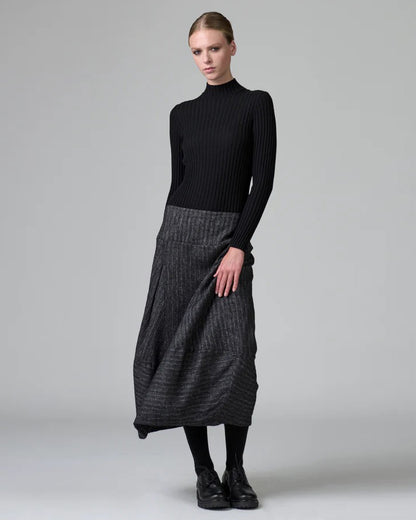 Transit Lined Skirt Bombé Shape in Herringbone-Transit-Thistle Hill