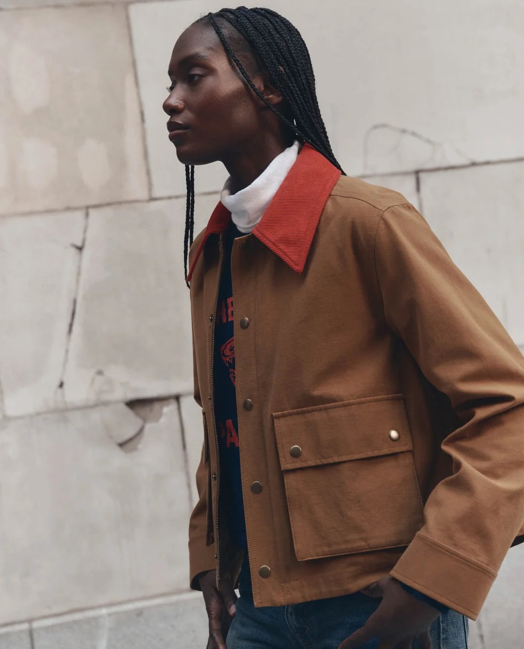 The Great Swingy Jacket Rust & Bright Red