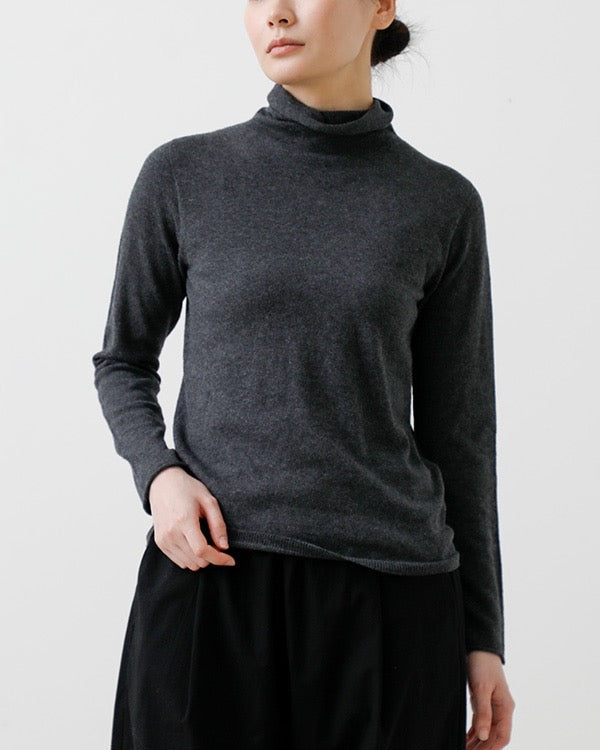 Evam Eva Cotton Cashmere Turtleneck Charcoal-Evam Eva-Thistle Hill