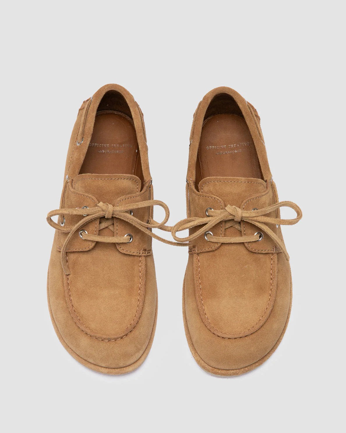 Officine Creative LOVE 101 Camel Suede Boat Shoes Alce-Officine Creative-Thistle Hill