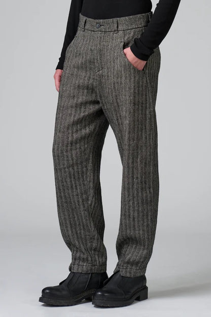 Transit Comfort Fit Trousers in Herringbone Stretch Wool Blend Taupe-Transit-Thistle Hill