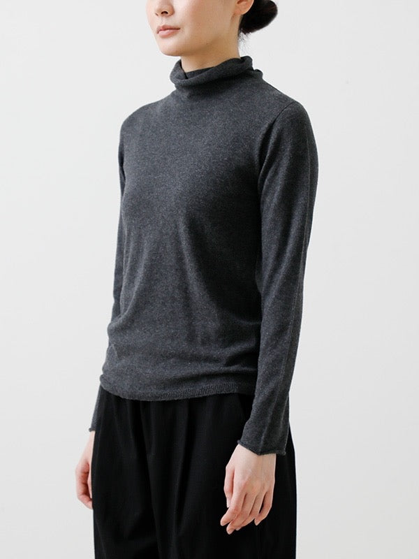Evam Eva Cotton Cashmere Turtleneck Charcoal-Evam Eva-Thistle Hill