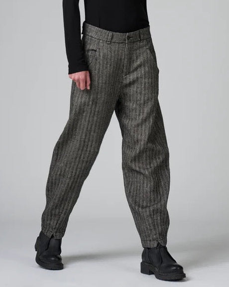 Transit Comfort Fit Trousers in Herringbone Stretch Wool Blend Taupe-Transit-Thistle Hill