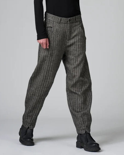 Transit Comfort Fit Trousers in Herringbone Stretch Wool Blend Taupe-Transit-Thistle Hill