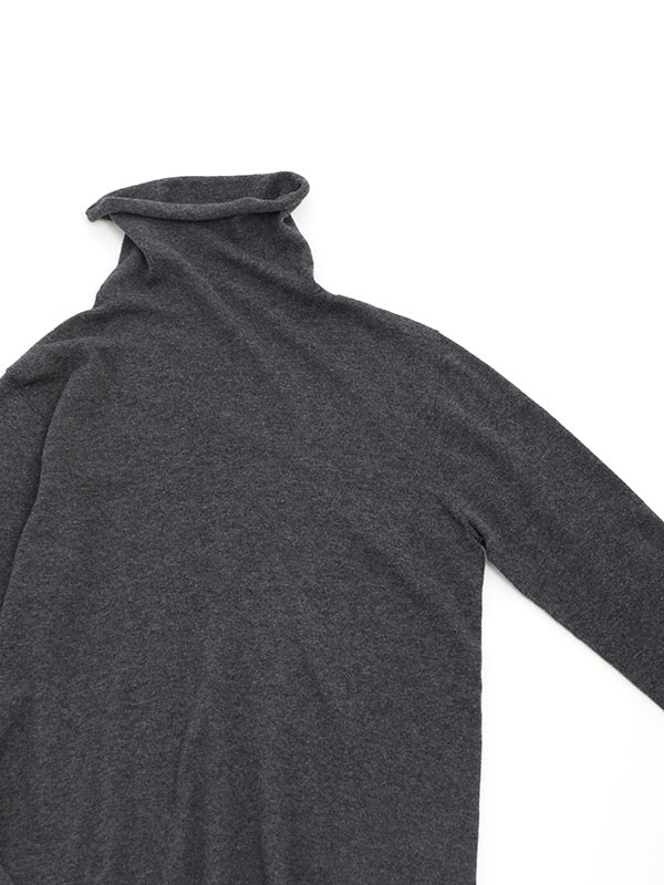 Evam Eva Cotton Cashmere Turtleneck Charcoal-Evam Eva-Thistle Hill