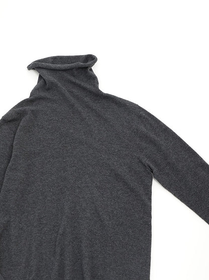 Evam Eva Cotton Cashmere Turtleneck Charcoal-Evam Eva-Thistle Hill