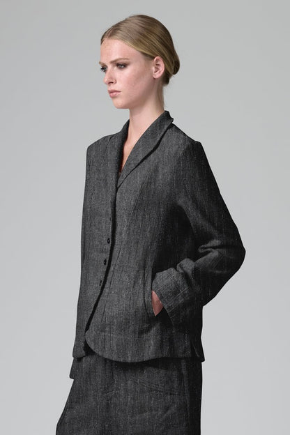Transit Regular Fit Jacket in Herringbone Stretch Wool Blend Taupe-Transit-Thistle Hill