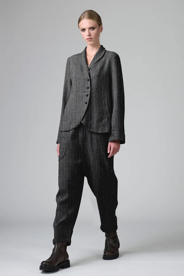 Transit Regular Fit Jacket in Herringbone Stretch Wool Blend Taupe-Transit-Thistle Hill