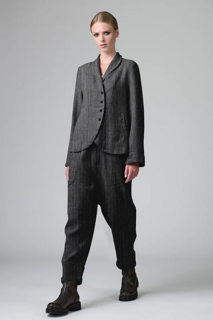 Transit Regular Fit Jacket in Herringbone Stretch Wool Blend Taupe-Transit-Thistle Hill