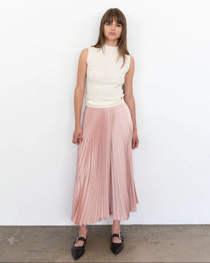 Loyd Ford Classic Satin Midi Skirt Powder Pink-Loyd Ford-Thistle Hill
