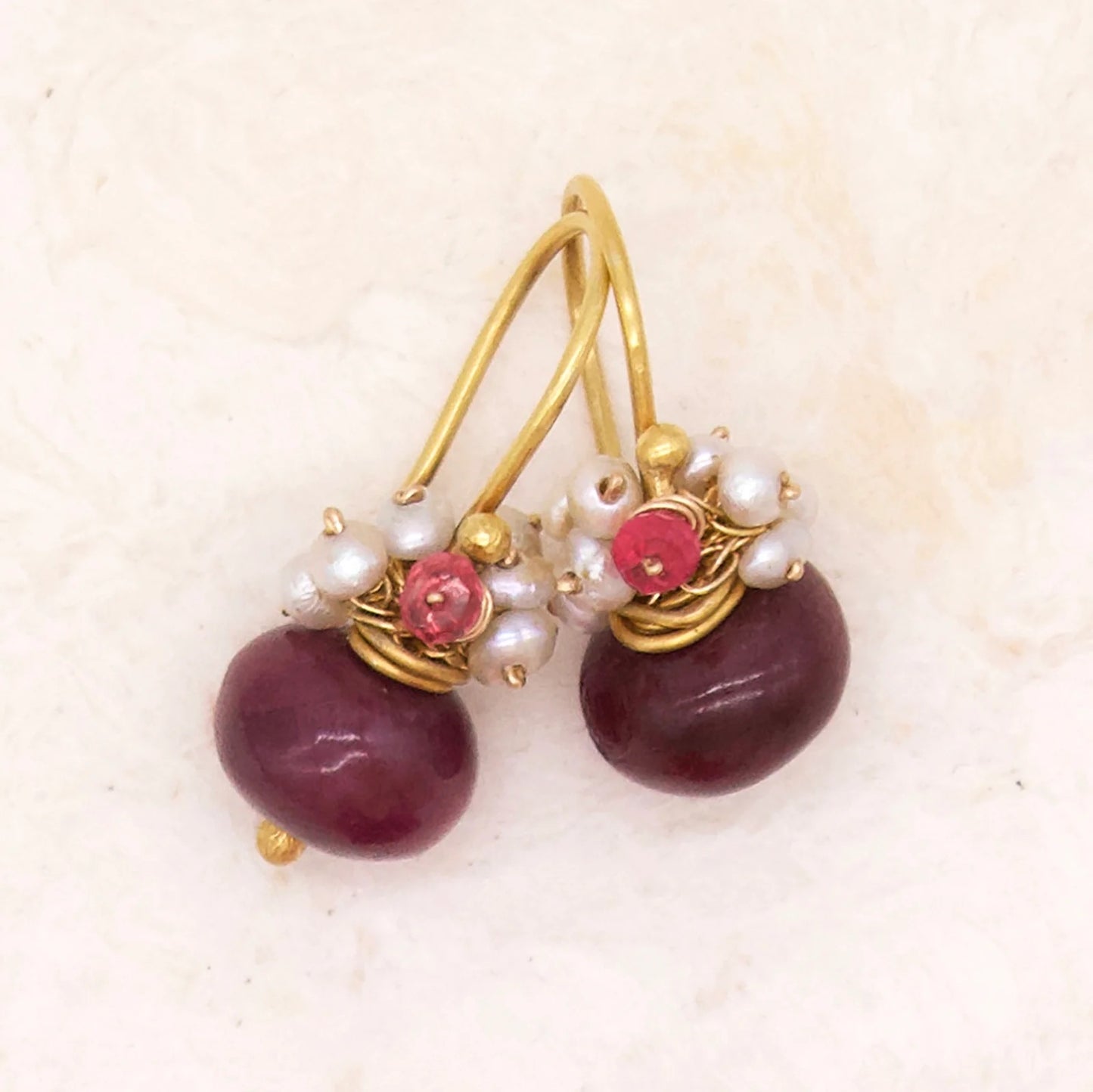 River Song Polished Ruby Fringe Earrings-River Song-Thistle Hill