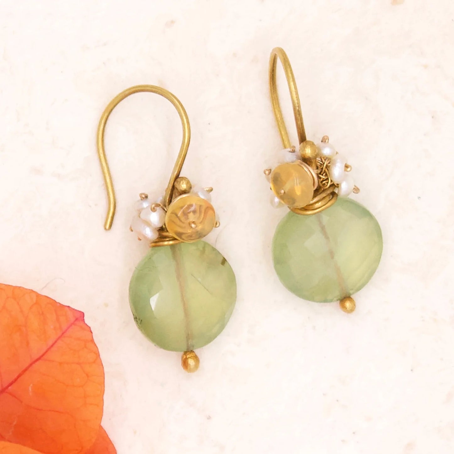 River Song Pehnite Coin Fringe Earrings-River Song-Thistle Hill
