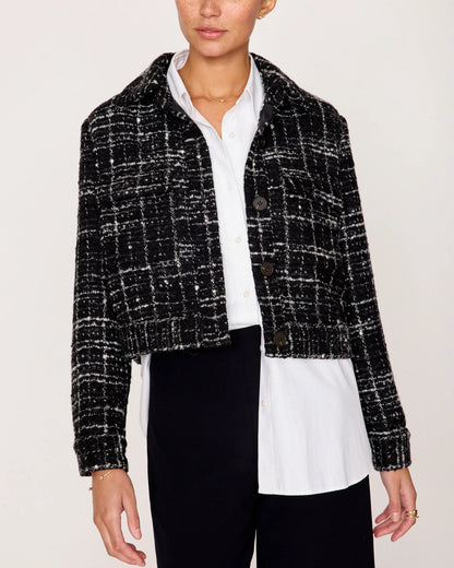 Brochu Walker Tweed Cropped Jacket Black + White-Brochu Walker-Thistle Hill