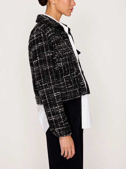 Brochu Walker Tweed Cropped Jacket Black + White-Brochu Walker-Thistle Hill