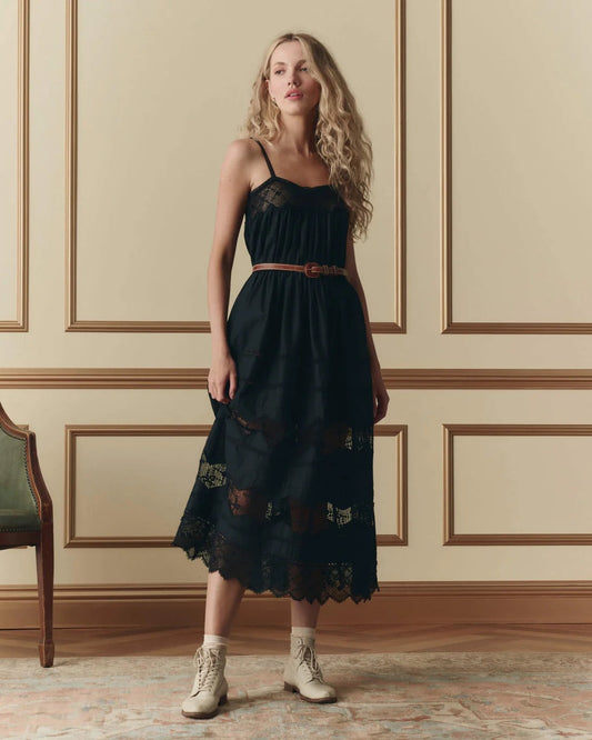The Great Rosette Crochet Dress Black-The Great-Thistle Hill