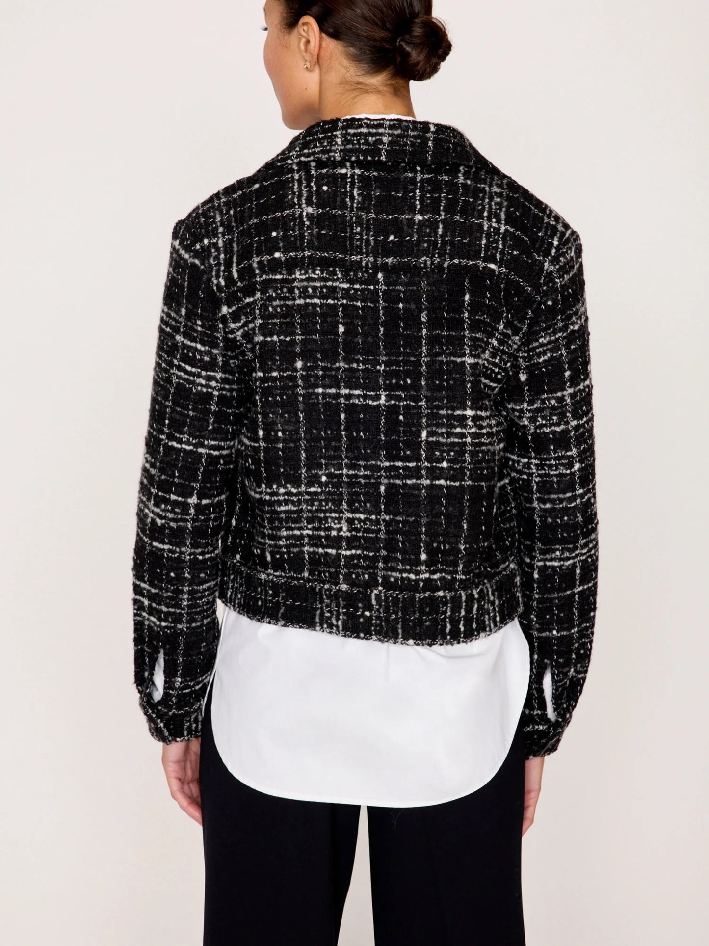 Brochu Walker Tweed Cropped Jacket Black + White-Brochu Walker-Thistle Hill