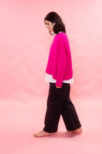 Sula Big Lacey Cardigan Neon Pink-Sula-Thistle Hill