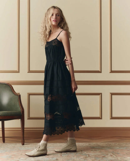 The Great Rosette Crochet Dress Black-The Great-Thistle Hill