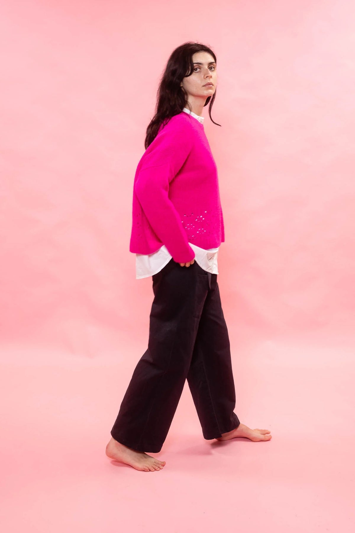 Sula Big Lacey Cardigan Neon Pink-Sula-Thistle Hill