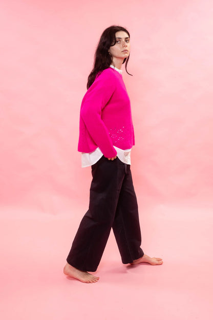 Sula Big Lacey Cardigan Neon Pink-Sula-Thistle Hill