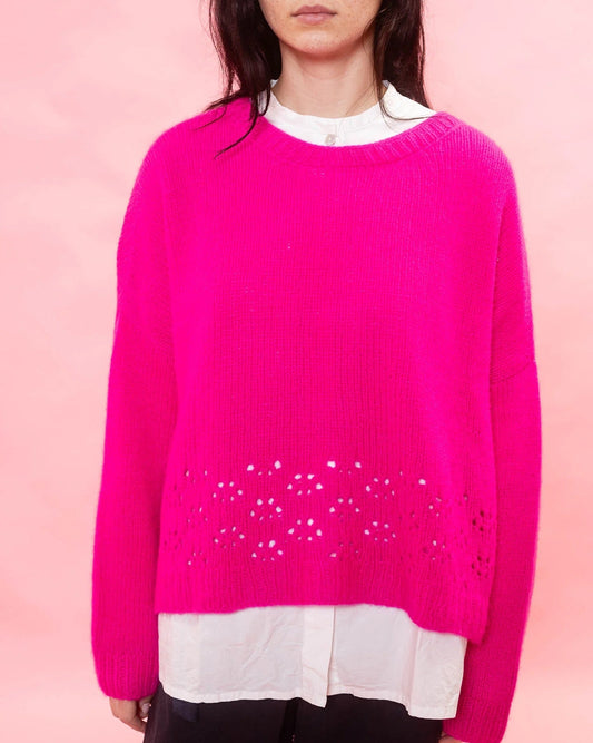 Sula Big Lacey Cardigan Neon Pink-Sula-Thistle Hill