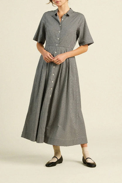 Trovata Aster Dress Onyx Check-Trovata-Thistle Hill