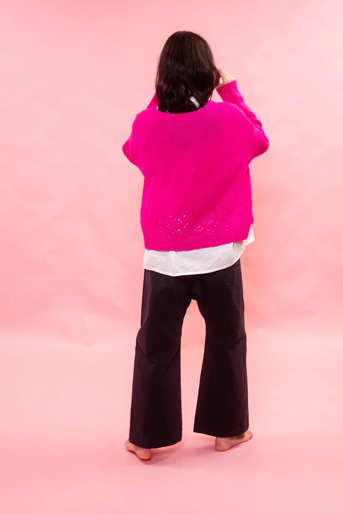 Sula Big Lacey Cardigan Neon Pink-Sula-Thistle Hill